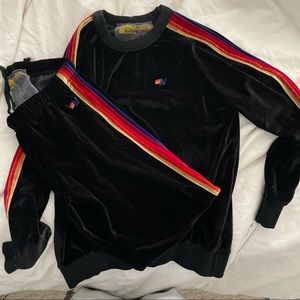 Aviator Nation Black Velvet Sweat Set